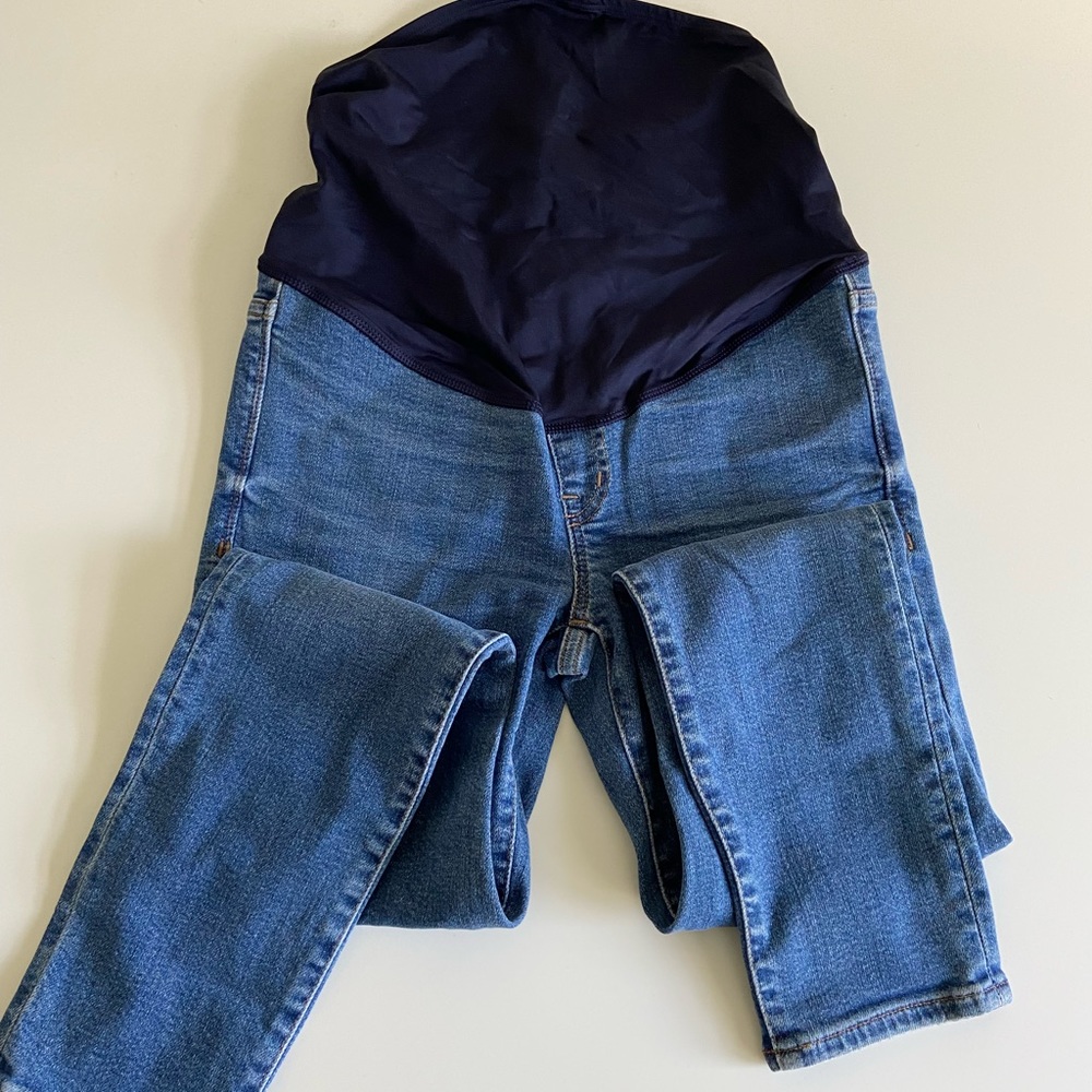 Madewell Maternity Skinny Crop Over the Belly Jeans TENCEL Dewey wash - Picture 5 of 11